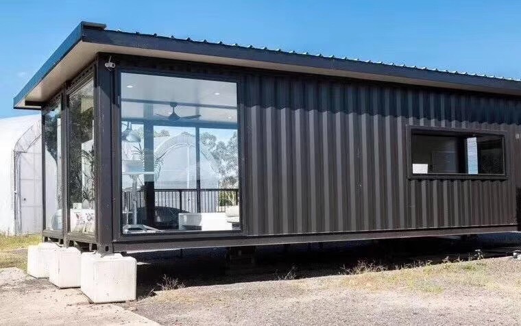 集裝箱酒店40尺雙拼別墅玻璃房辦公室集裝箱模塊化裝配式建筑定制