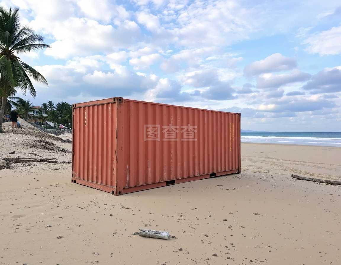 海灘上的集裝箱